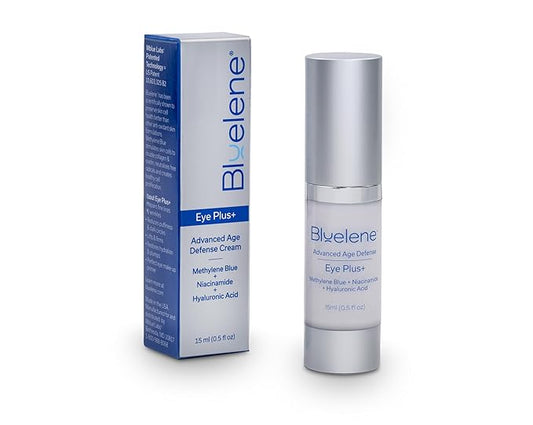 EyePlus+, a new formula powered by the ultimate trifecta of Methylene Blue, Ergothioneine, and Niacinamide. Dermatologist approved. Suitable for Sensitive Skin.