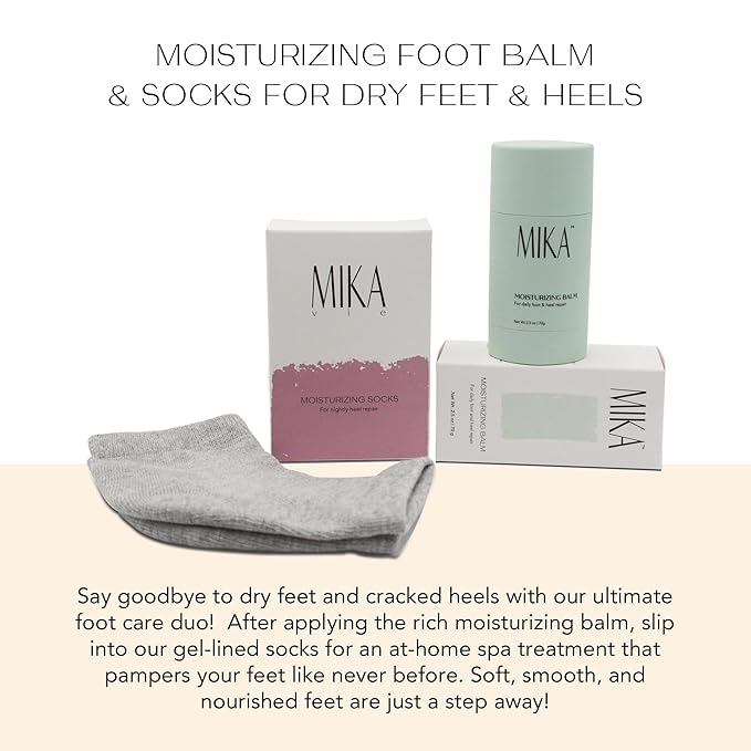 Foot Balm & Foot Socks | Moisturizing Foot Balm for Dry Cracked Feet, Urea Cream & Foot Moisturizer, Foot Balm Softens & Exfoliates Skin