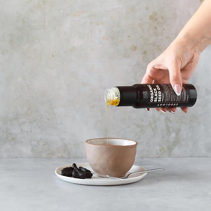 Erbology Organic Black Seed Oil 3.4 fl oz - Nigella Sativa - Cold-Pressed - Over 2.5% Thymoquinone - Supports Digestive Health and Immunity - Non-GMO - No Additives or Preservatives