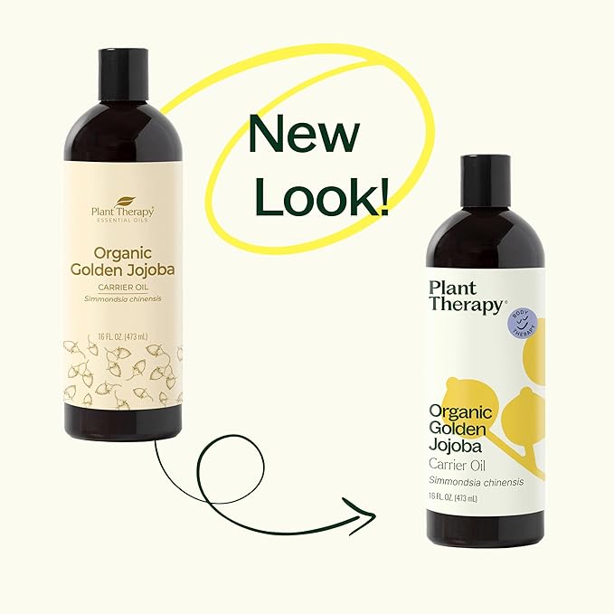Plant Therapy Organic Jojoba Golden Carrier Oil 16 oz Base Oil for Aromatherapy, Essential Oil or Massage use
