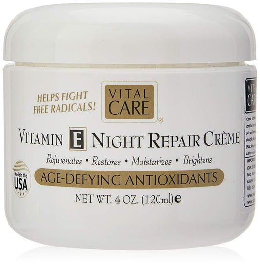 Vital Care Anti-Aging Vitamin E Night Repair Crème Jar 4 oz