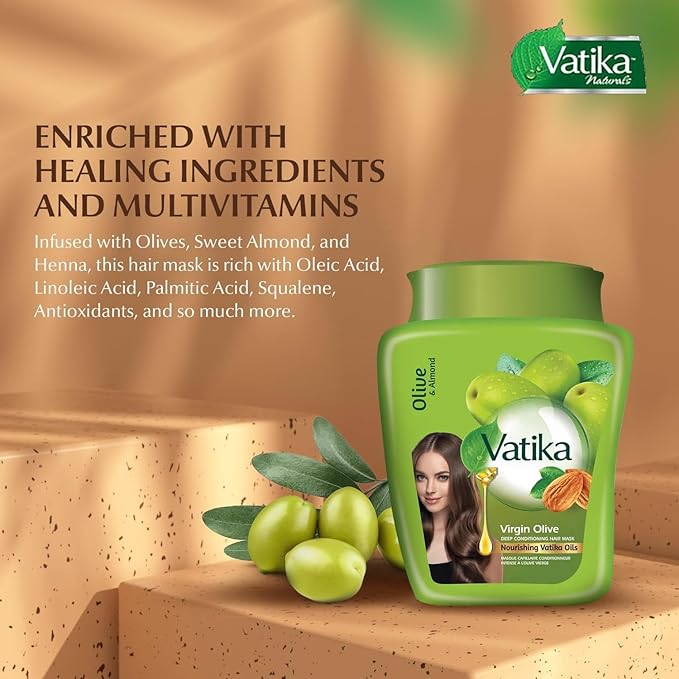 Dabur Vatika Deep Conditioning (Olive) Hair Mask (For Dry, Dull & Lifeless Hair) 500g