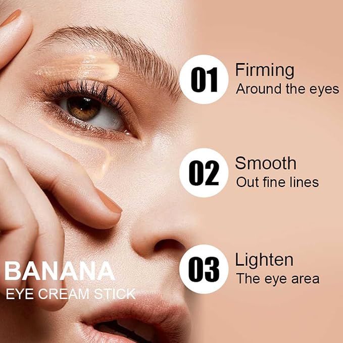 Banana Eye Cream, Anti Aging Eye Cream for Fine Lines Eye Bags Dark Circles and Puffiness,Hydrating Under Eye Cream, with Retinol,Vitamin E,Vitamin C,Skin Care & Lifts(2PCS)