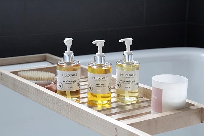 Spiced Vanilla Massage Oil with Warming Cinnamon, Made with Non-Sticky Plant-Based Oils That Leave The Skin Smooth