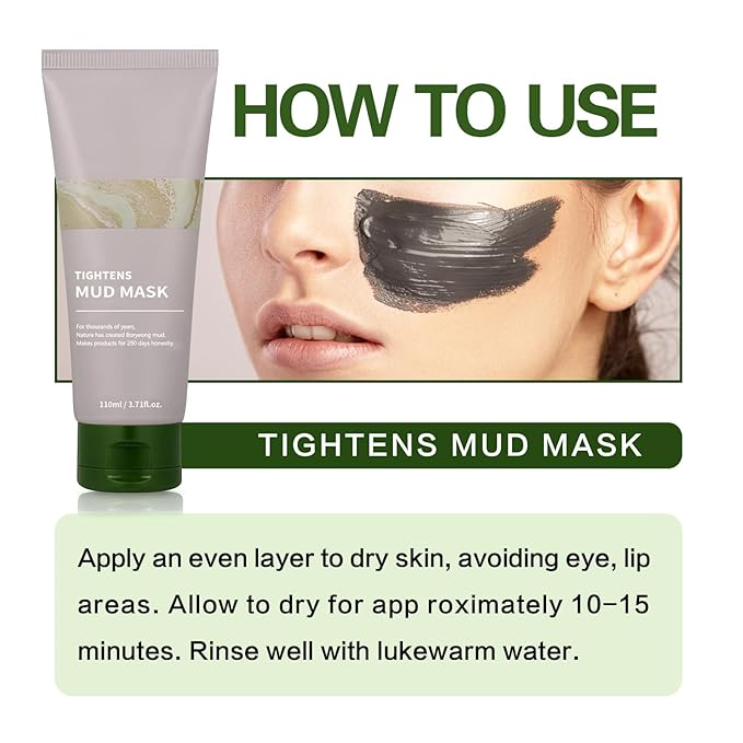 TLM Recovery Mud Mask | Relief Mud Mask | Korean Mud Masks for Face | Hydrating & Moisturizing Deep Pore Cleanser （With brush）