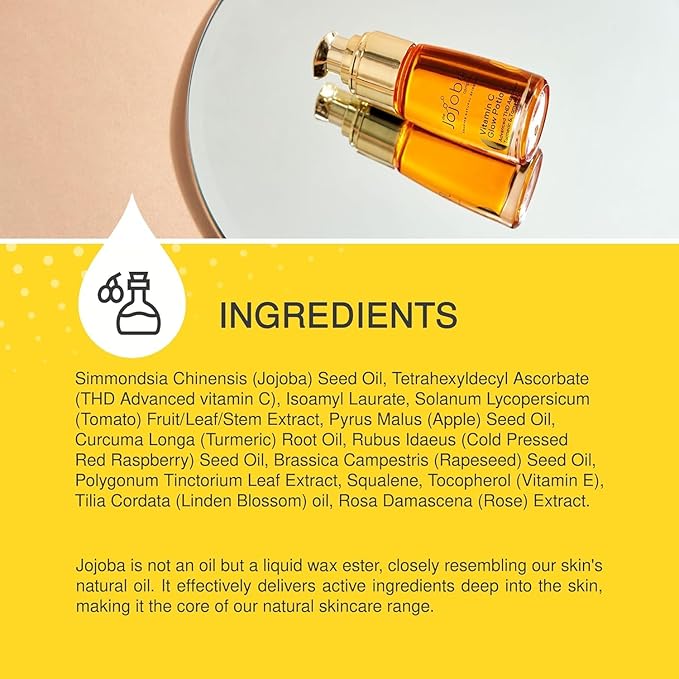 Vitamin C Facial Oil 30ml – Brightening Glow Elixir with THD Ascorbate, Turmeric & Tomato Oil – Antioxidant-Rich Skin Booster for Radiance, Even Tone & Smooth Texture