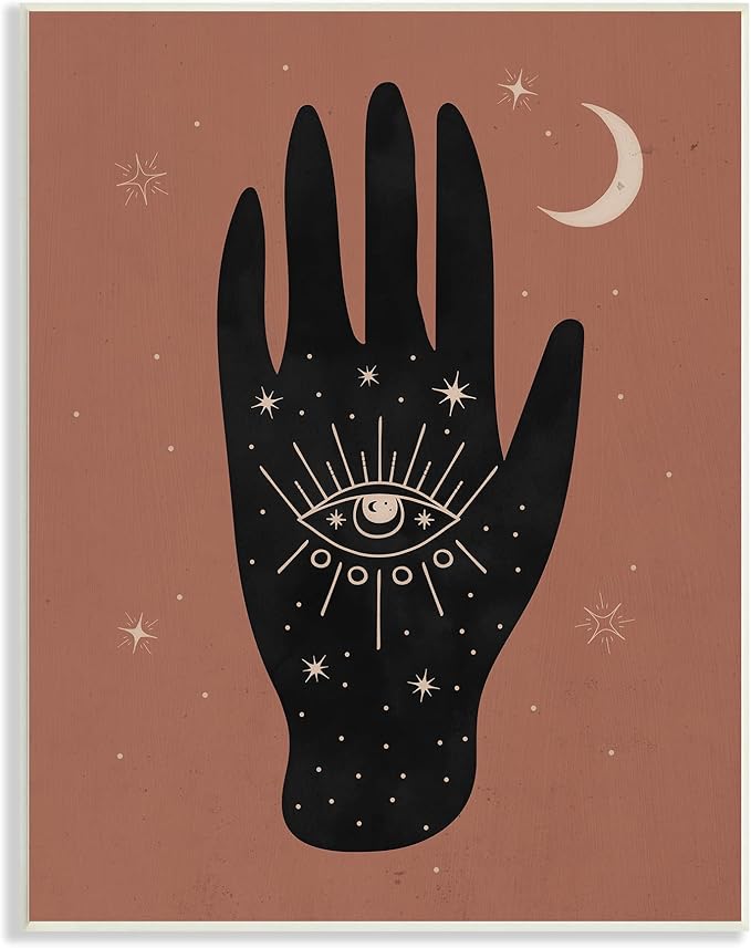 Stupell Industries Celestial Bohemian Chic Hand With Enlightened Eye Tattoo, Design by Nina Blue
