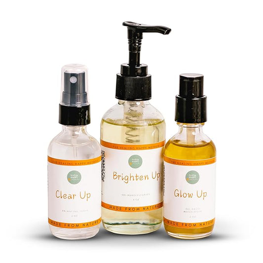 Healing Happy Method - Teen Skin Care Set with Cleanser, Toner, and Moisturizer | Hydrates, Controls Oil, Fights Breakouts, with Natural Ingredients | Skincare Gift Set for Teens, Daily Skincare Kit
