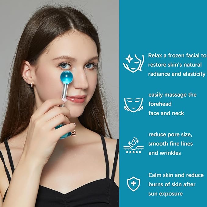 YAYU Ice Globes for Facials,Tighten Skin, Reduce Puffiness and Headaches, Enhance Circulation and Complexion (blue)