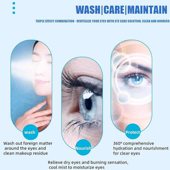 Eye Steamer for Dry Eye, Nano Eye Mist Steam Sprayer, Portable Eye Steam Sprayer, Heated Mist steam Therapy for Dry Eyes Relief, Moisturizing Eye Treatment, Mini Soothing Steamer for Eye Care（1 PCS）