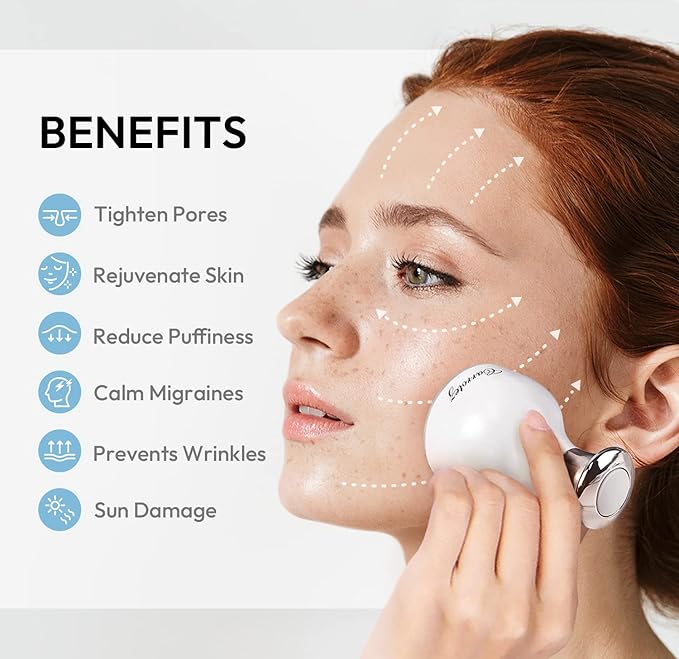 carrotez Ice Roller for Face and Eye Facial Massage Tool, Cooling and Rolling Women Skin Care Cooling for Relaxing and Relieve Fine Lines and Wrinkles and Reduce Puffiness (White)