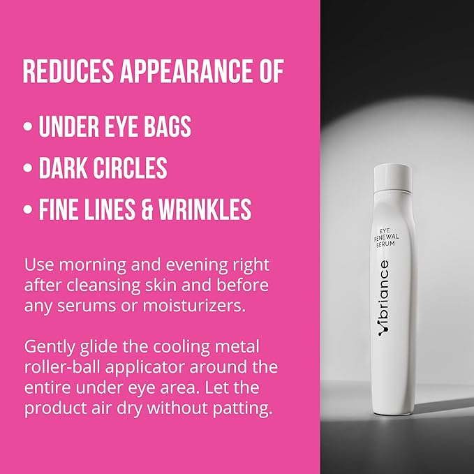 Vibriance Eye Renewal Serum - Dark Circles and Puffiness Treatment - Caffeine Formula for Reducing Bags