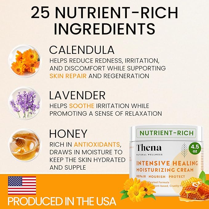 Thena Organic Sitz Bath Soak and Intensive Healing Moisturizing Cream Bundle