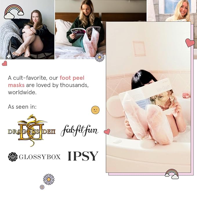 grace & stella Award-Winning Foot Peel Mask - Foot Peeling Mask with Aloe Vera - Moisturizing Foot Mask for Dry Cracked Feet - Foot Exfoliator for Baby Soft Feet (2 Pairs, Lavender)