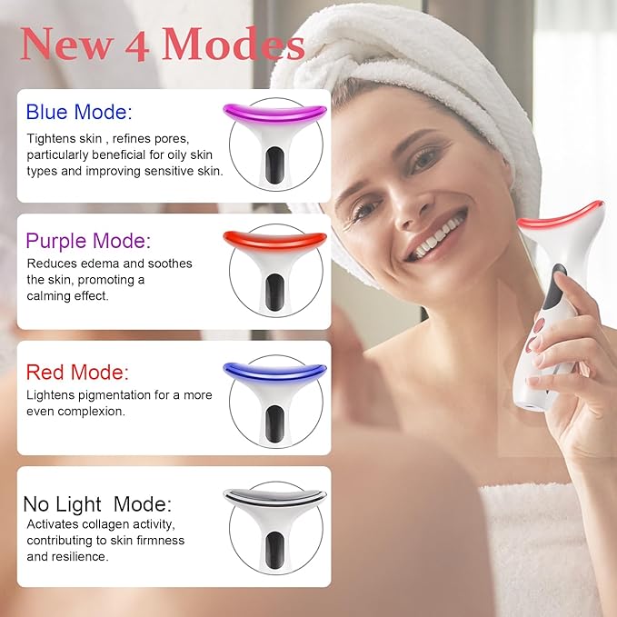 Face and Neck Massager for Skin Care,Multifunctional Electric Sculpting Tool Beauty Device for Home Use Enhanced with Triple Action Thermal and Vibration Technologies for Face Neck Shoulder Care