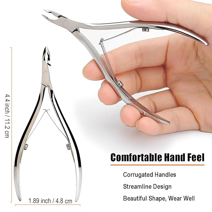 LePinko Salon-Quality Cuticle Trimmer with Cuticle Pusher, Super Labor-saving Cuticle Cutter, Sharp Cuticle Clippers for Manicurist, Professional Pedicure Manicure Nail Care Tool, 5mm Jaw