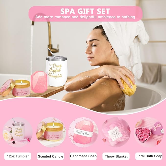 Birthday Gifts for Women Her,Self Care Pamper Gifts for Women Unique,Relaxing Spa Gift Basket Care Package,Gift Set for Best Friends Female Sister Mom Wife Her Girlfriend Coworker Bestie Teachers