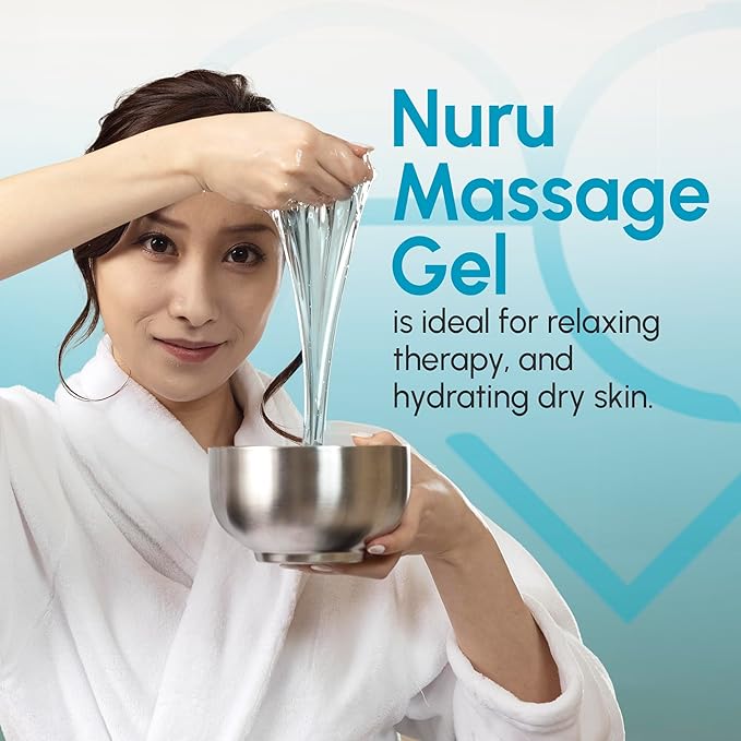 Japanese Nuru Massage Therapy Gel | Aloe Vera, Seaweed, Green Tea, Liquorice, & Vitamin B5 | 33.81 fl oz