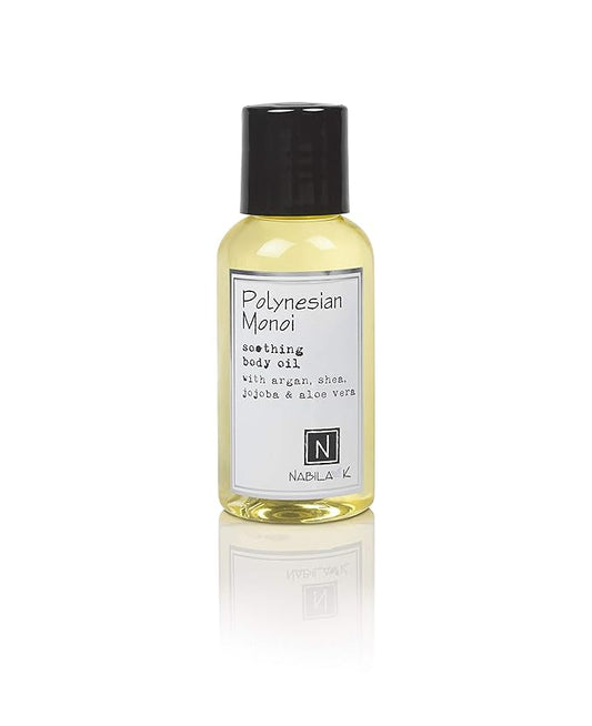 Polynesian Monoi (Monoi de Tahiti Flower Scent) Body Oil, Travel Size 2.4 oz Moisturize & Nourish with Argan & Coconut Oil - Vitamin C Enriched - Naturally Derived, Vegan-Friendly