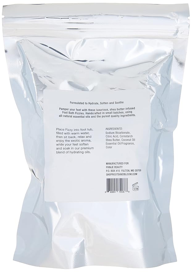 Roots & Bloom Fizzy Foot Bath-Gardenia Mint, Pack of 6 Fizzy Foot Soaks for Dry Skin, Cracked Heels and Stubborn Foot Odor - Ultra Hydrating Foot Soak to Detox and Nourish Skin and to Soothe Soreness.