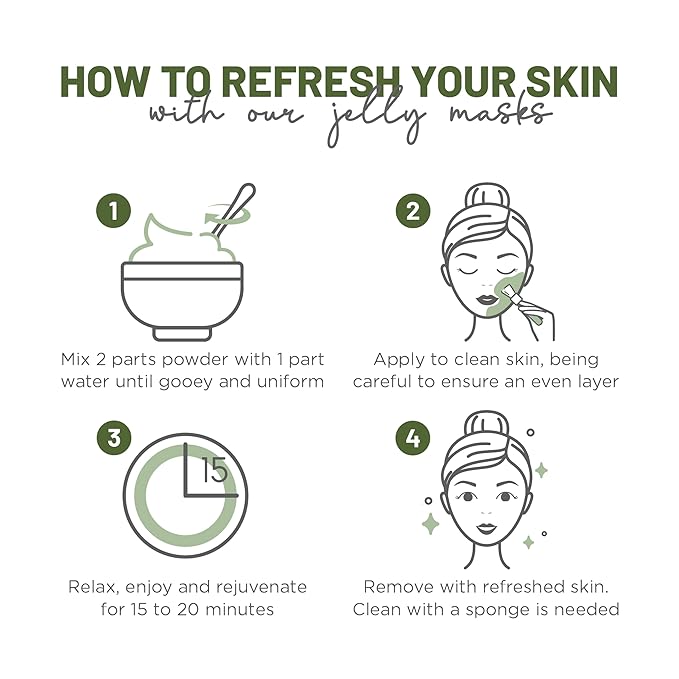 BRÜUN Peel-Off Tea Tree Jelly Mask for Face Care – A 23 fl oz Rubber Jar for 30 to 35 Treatments – A Skin Care Moisturizing Gel Mask of Spa Set for Men, Women and Adults