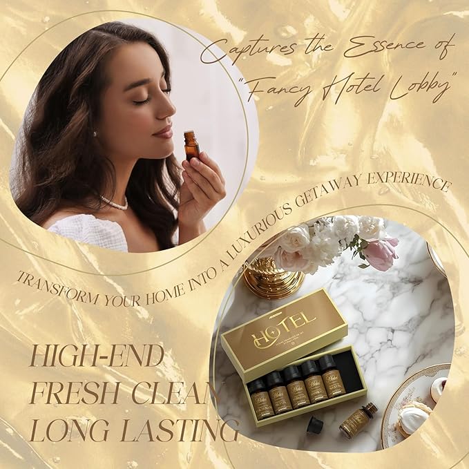 Hotel Diffuser Oils Gift Set - Luxury Hotel Scents Fragrance Oil Set, Essential Oils for Diffuser - Inspired by Ritz Carlton, Westin, Marriott, Fairmont, Hilton, Four Seasons, Gift for Women and Men