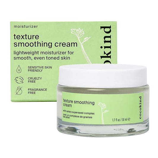 Cocokind Texture Smoothing Cream, Face Moisturizer with Squalane, Celery Seed and Cucumber, Face Lotion Moisturizer Face, Hydrating Face Cream