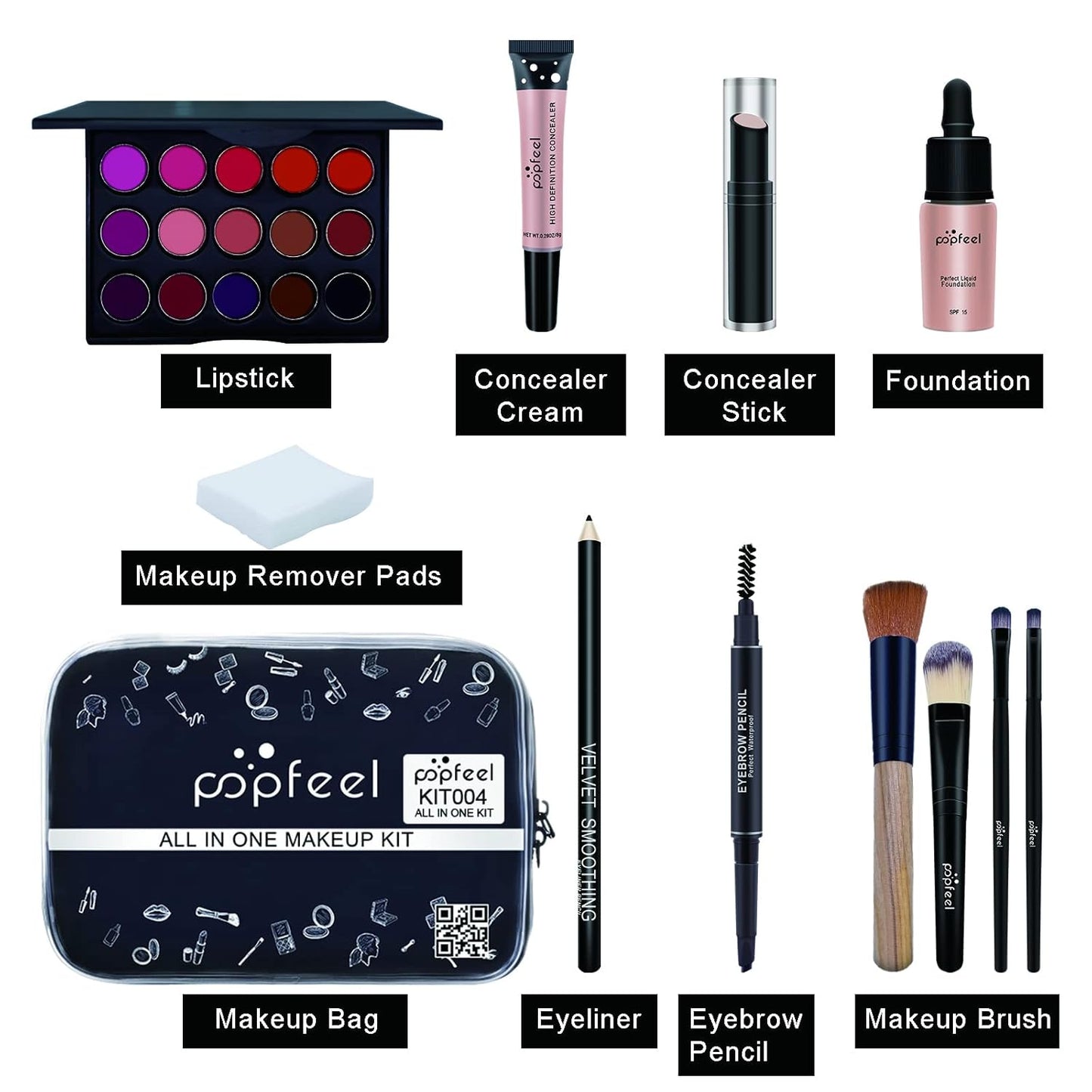 PHOEBE Makeup Set for Women Multi-Purpose Full Kit All-in-one Makeup Kit Include Eyeshadow Palette, Lip Gloss Set, Makeup Brush Set, Lipstick, Blush, Concealer, Mascara, Eyebrow Pencil …