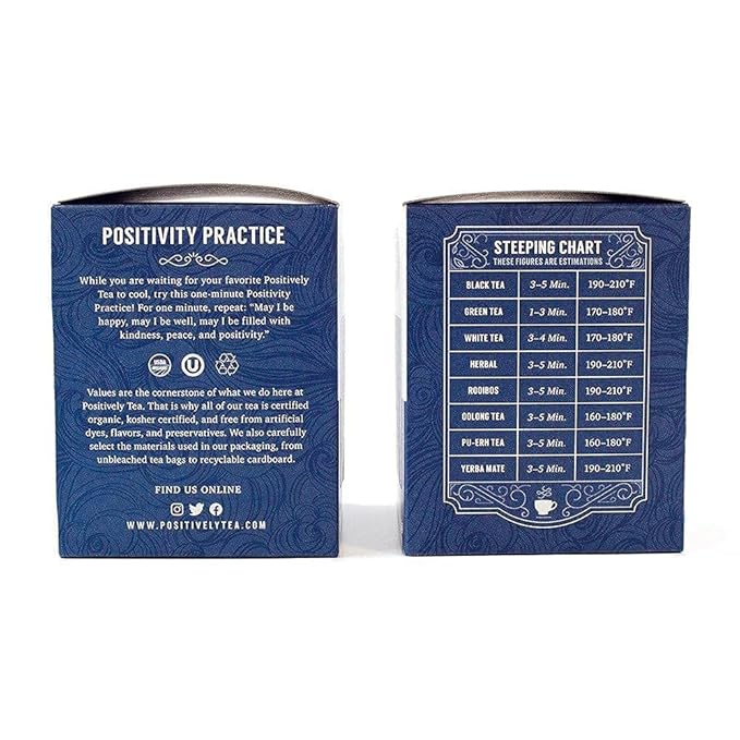 Organic Positively Tea Company, Masala Chai Black Tea Bags, 20 Count