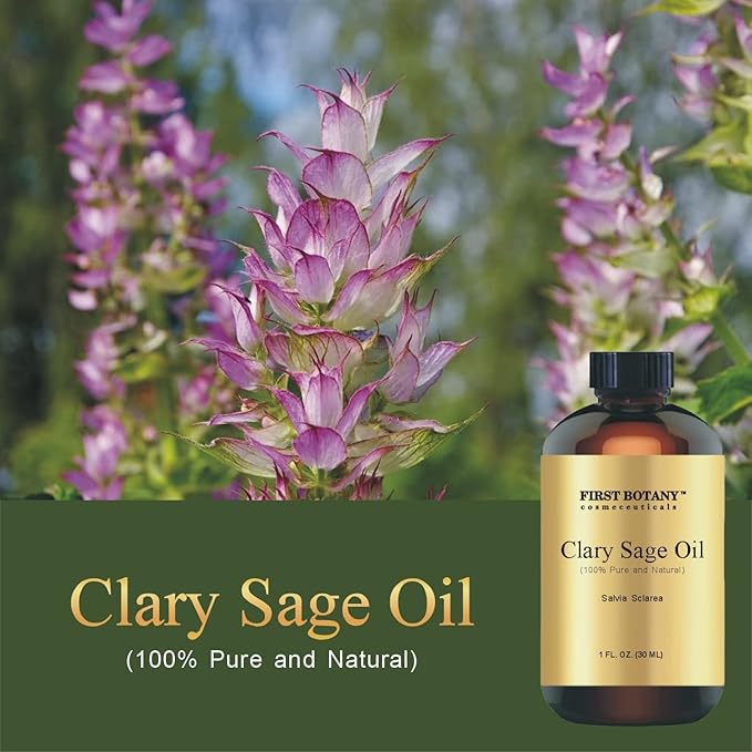 First Botany, 100% Clary Sage Pure Essential Oil - Premium Clary Sage Oil for Aromatherapy, Massage, Topical & Household Uses - 1 fl oz