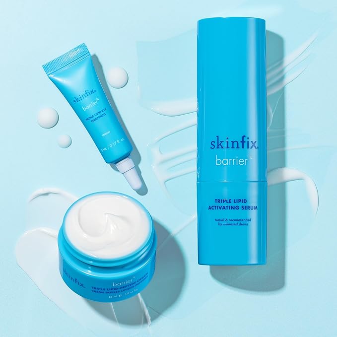 Skinfix Barrier + Firm Trio - Full-Size Plumping Serum, Mini Moisturizer, Mini Eye Cream with Patented B-L3™ Complex - Hydrate & Strengthen Skin Barrier
