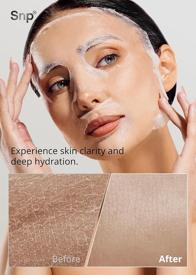 SNP [K Beauty Diamond Ampoule Sheet Mask | Tightening, Hydrating, and Nourishing with Real Diamonds for All Oily Skin Types | Korean Face Mask Skincare | Facial Moisturizing | 10 Sheets