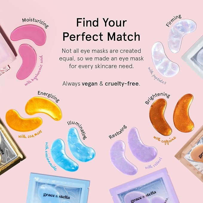 grace & stella Award Winning Under Eye Mask - Birthday Gifts For Women - Bridesmaid Gifts - Reduce Dark Circles, Puffy Eyes, Undereye Bags, Wrinkles - Under Eye Patches - Vegan (24 Pairs, Pink)