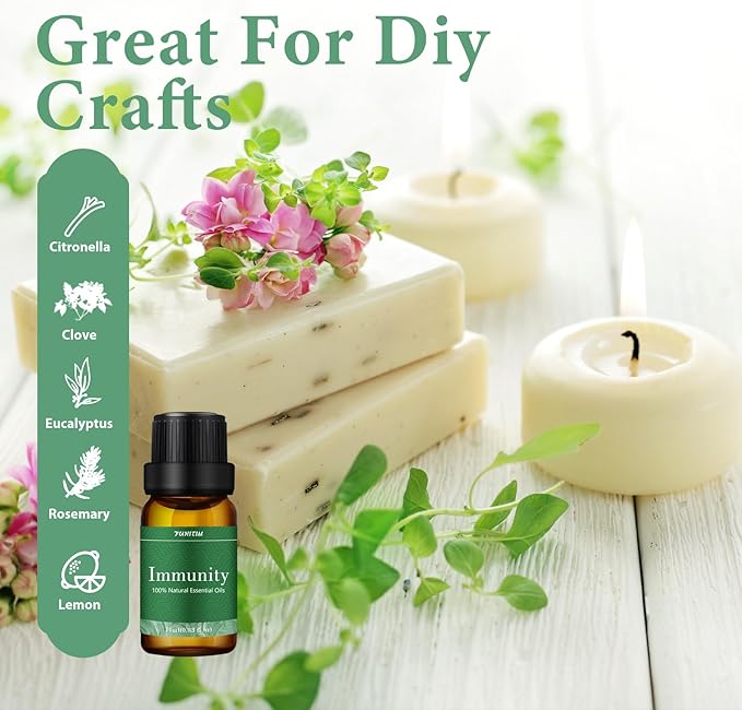 Essential Oils Blends Set for Diffusers for Home, Aromatherapy Diffuser Oil Scents - Calming, Sweet Dreams, Immunity, Relax, Mood, Fresh Air, Fragrance Oils for Diffusers, Massage, 6x10ml