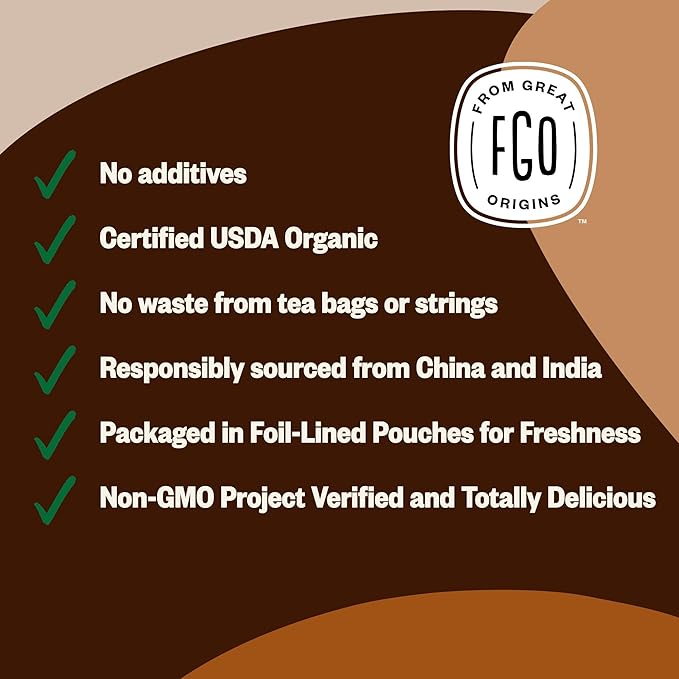 FGO Organic Chai Tea, 4 Ounce Loose Leaf, Resealable Bag, Packaging May Vary (Pack of 1)