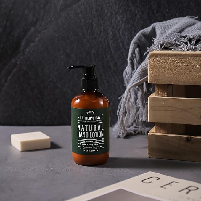 Hand & Body Lotion for Men, Father's Day Gift - Infused with Cedarwood & Leather Aroma - 236 ML /8 FL OZ