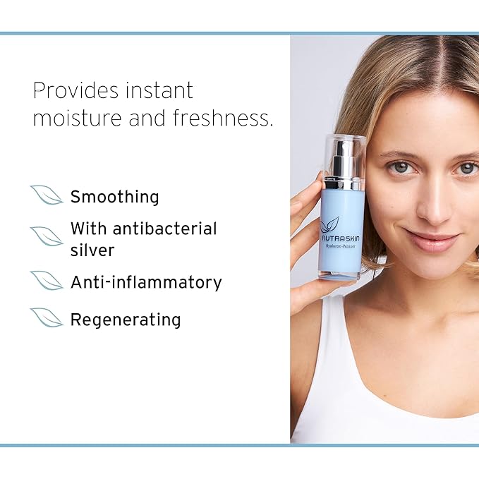 Nutraskin Hyaluronic Water - Anti Aging Facial Toner Spray for Fresher Skin I High Concentration Hyaluronic Acid Toner I Natural Hyaluron Cosmetics for Daily Use I Made in Germany I 30ml