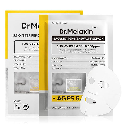 Oyster Pep3 Renewal Mask Pack for Anti Aging, Hydrating Face | Visibly Smooth and Glowy Skin, Korean Skincare, 5ea