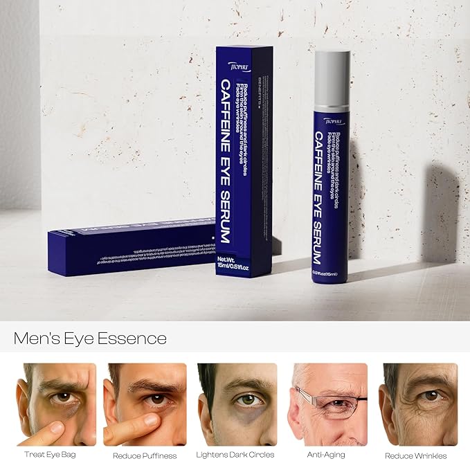 Eye Bags Treatment for Men: Depuffing and Firming - Hydrates and Nourishes The Delicate Eye Area for Daily Use by Men 15ml