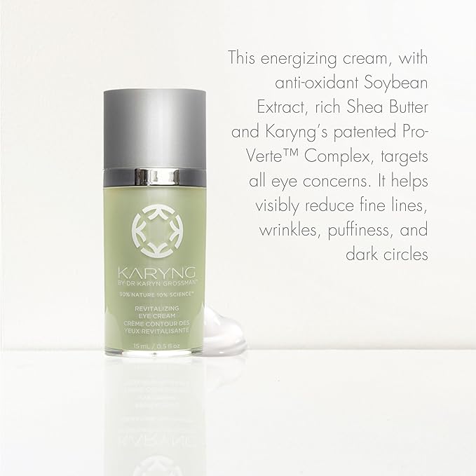 KARYNG Revitalizing Peptide Eye Cream, Organic Anti Aging Eye Cream, Targets Under Eye Puffiness, Fine Lines, Dry Skin and Dark Circles, Soothing Under Eye Treatment, 0.5oz