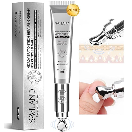 SAVILAND 2024 Ultra-Repairing Cuticle Cream: 20ml Organic Black Castor Oil Vitamin E Cuticle Softener for Deep Hydration Nail Care Aging Damaged Dry Cuticles Repair Nail Strengthener Home