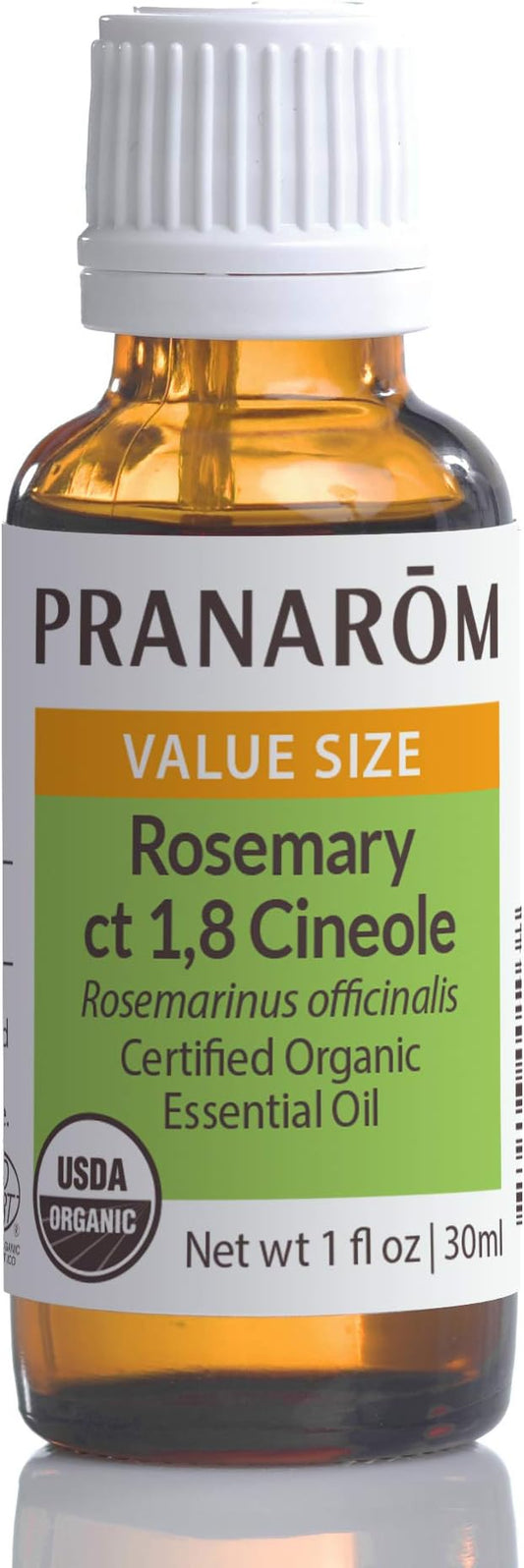 Pranarom USDA Certified Organic Rosemary Cineole Essential Oil (30ml), 100% Pure Undiluted Therapeutic Grade from Tunisia for Aromatherapy, Diffuser, Meditation, Massage, Relaxation