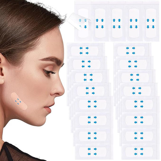 PAGOW 40PCS Face Lift Tape Invisible Instant Adhesive Lifter Bands Waterproof Ultra thin Makeup Strip for Neck Eye Breathable Hypoallergenic Double Chin Jowls Lifter Wrinkles Lifting Saggy Skin