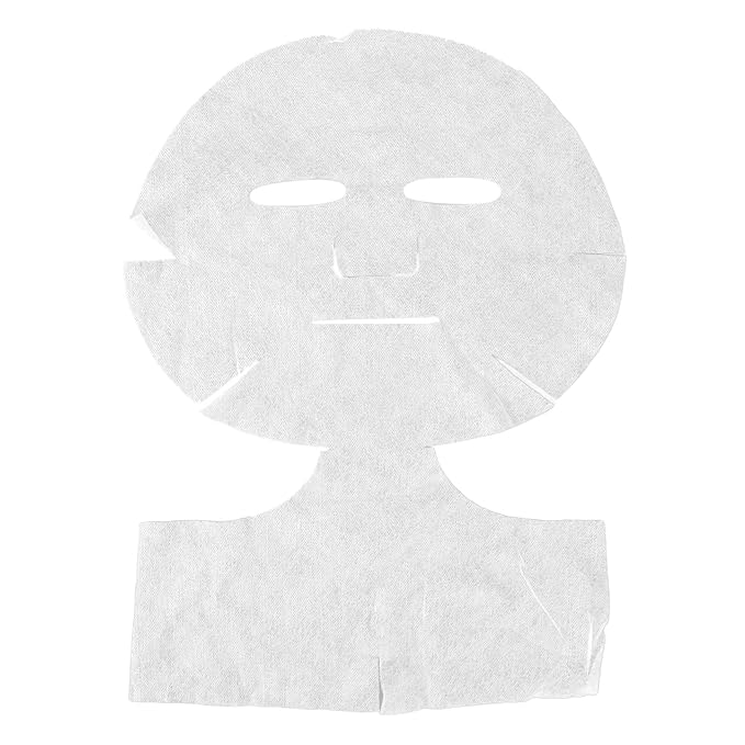 Brrnoo 50 Pcs Disposable White Silk Facial & Neck Mask Paper, Pre-Cut Facial Mask Sheets, Light Silk Material, Spa Skin Care