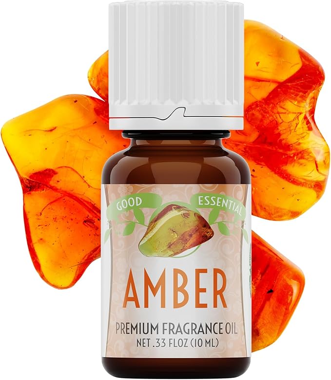 Good Essential – Professional Amber Fragrance Oil 10 ml for Diffuser, Perfume, Candles, Aromatherapy – 0.33 fl oz, 10 ml