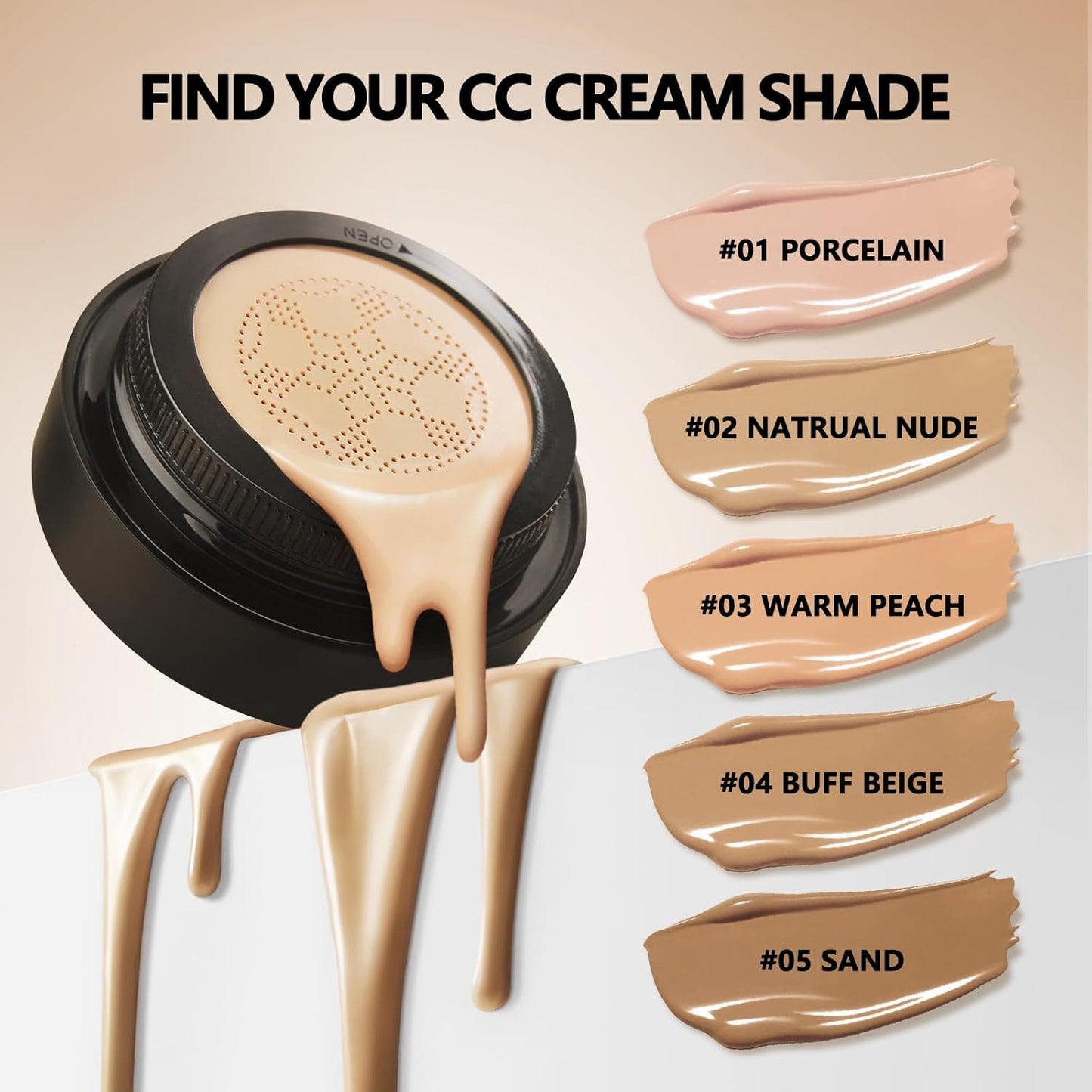Mushroom Head Air Cushion CC Cream Strong Concealer 2PC,Face Makeup Cushion Foundation Long Lasting,Moisturizing BB Cream Makeup Base Primer Even Skin Tone for All Skin Types (2PC 01, 200g)