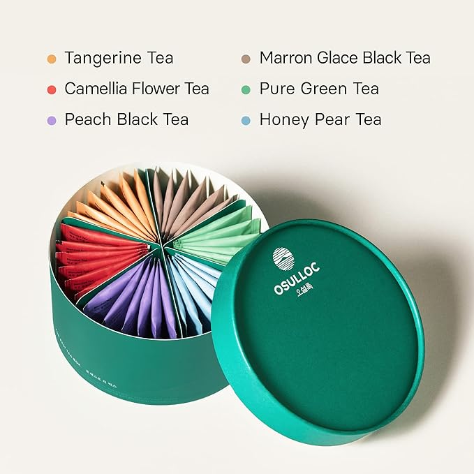 Osulloc For:rest Tea Box (42 Count, 6 Types x 6ea,) Exquisite & Unique Gift idea For Tea Lover, Variety Gift Box Sampler, 6 Unique Blended tea from Jeju Island