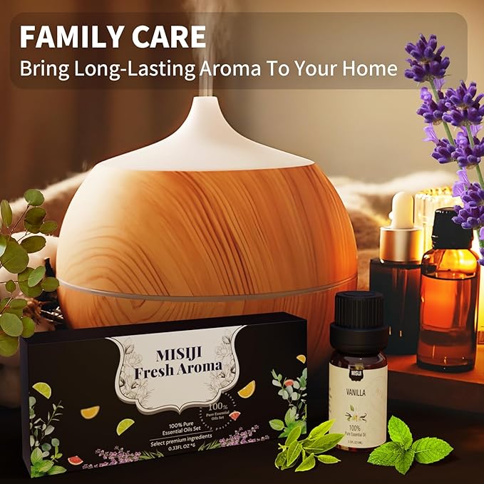 Essential Oils Set Top 6 Aromatherapy-Essential Oils for Diffuser for Home,Air Freshening Diffuser Oils Scents for Aromatherapy,Laundry,Candle&Soap Making,Humidifiers 6 X 10ML