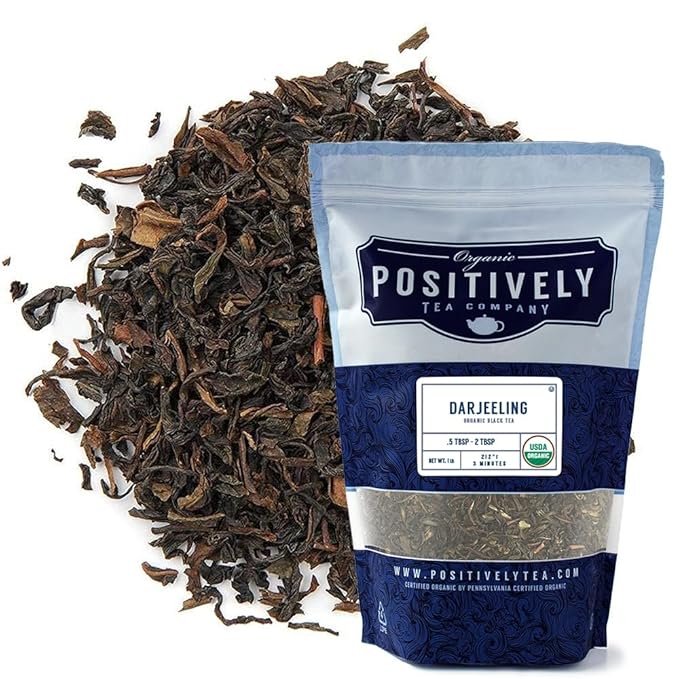 Organic Positively Tea Company, Darjeeling Black Tea, Loose Leaf, 16 Ounce