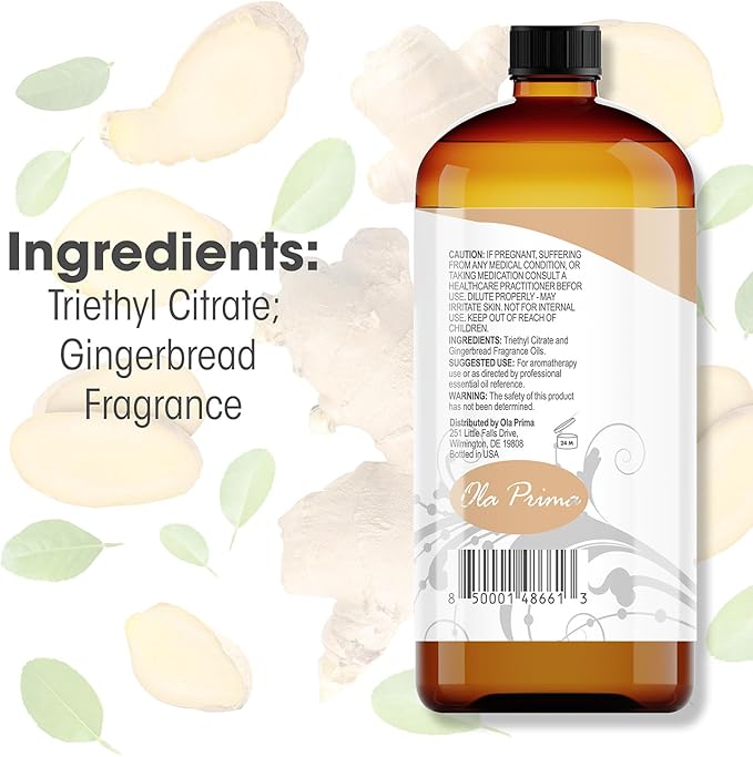 Ola Prima Ginger Essential Oil (16 oz Bulk) – Therapeutic Grade Oil for Aromatherapy, Diffusers, Cleaning, Lotions, Creams, Bath Bombs, Scrubs, & Candles